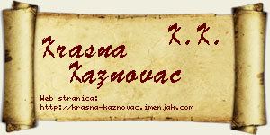 Krasna Kaznovac vizit kartica
